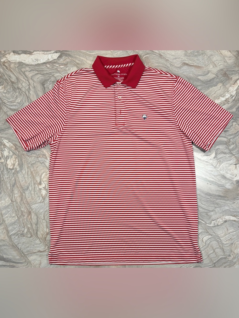 Southern Shirt Red and White Stripe Polo Men’s Medium